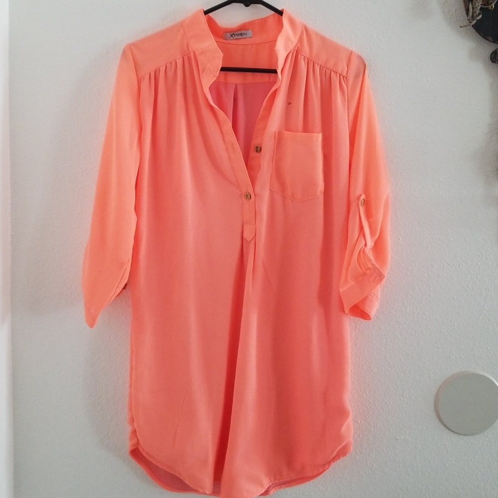 Coral long blouse
